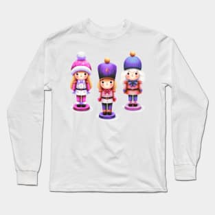 Colorful Trio of Christmas Nutcracker Dolls Long Sleeve T-Shirt